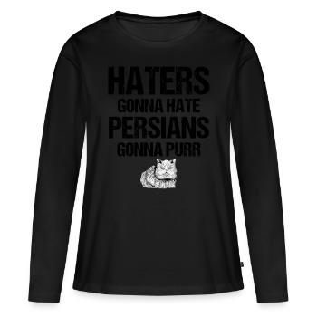 Persian Cat Cat Lover Cat Owner Persian Longhair C - Women's Premium Organic Long Sleeve Shirt - black - Front - Julia (174cm)