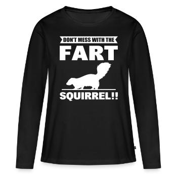 Ne plaisantez pas avec l’écureuil pet! - T-shirt manches longues Premium bio Femme - noir - Devant - Julia (174cm)
