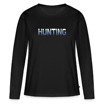 Hunting - Women's Premium Organic Long Sleeve Shirt - black - Front - Julia (174cm)
