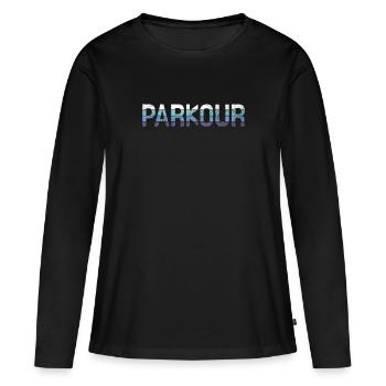 Parkour - T-shirt manches longues Premium bio Femme - noir - Devant - Julia (174cm)
