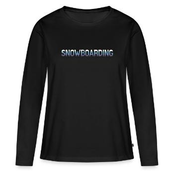 Snowboarding - Frauen Premium Bio Langarmshirt - Schwarz - Vorne - Julia (174cm)