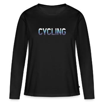 Bicyclette - T-shirt manches longues Premium bio Femme - noir - Devant - Julia (174cm)