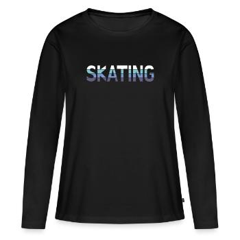 Skating - Frauen Premium Bio Langarmshirt - Schwarz - Vorne - Julia (174cm)