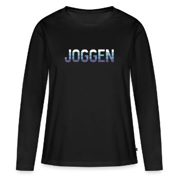 Joggen - Frauen Premium Bio Langarmshirt - Schwarz - Vorne - Julia (174cm)