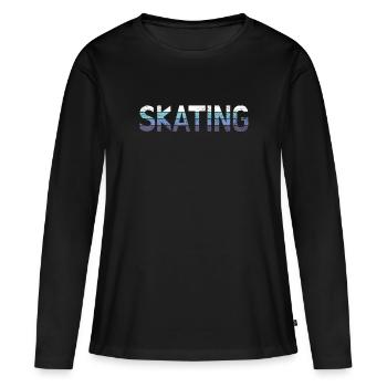 Skating - Frauen Premium Bio Langarmshirt - Schwarz - Vorne - Julia (174cm)