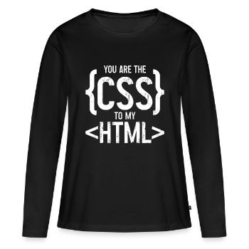 You Are The CSS To My HTML 3 - Frauen Premium Bio Langarmshirt - Schwarz - Vorne - Julia (174cm)