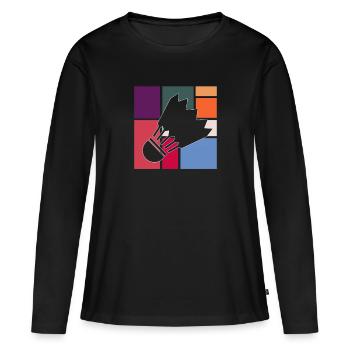 Volant - T-shirt manches longues Premium bio Femme - noir - Devant - Julia (174cm)