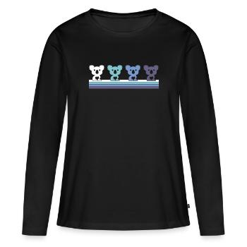 Koala - Frauen Premium Bio Langarmshirt - Schwarz - Vorne - Julia (174cm)