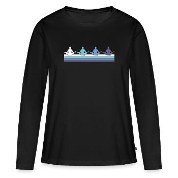 Méditation - T-shirt manches longues Premium bio Femme - noir - Devant - Julia (174cm)
