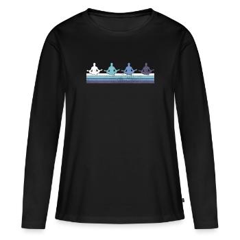 Méditation - T-shirt manches longues Premium bio Femme - noir - Devant - Julia (174cm)