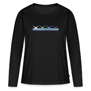 Nager - T-shirt manches longues Premium bio Femme - noir - Devant - Julia (174cm)