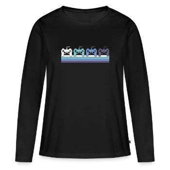 Gaming - Frauen Premium Bio Langarmshirt - Schwarz - Vorne - Julia (174cm)