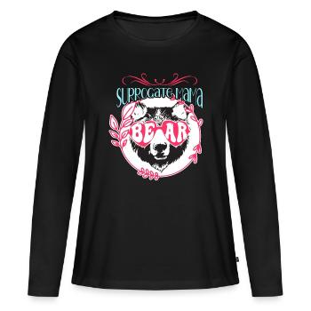 Maternité de substitution Maternité de substitution Mama Sensibilisation à l’infertilité - T-shirt manches longues Premium bio Femme - noir - Devant - Julia (174cm)