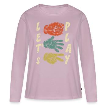 Scissors Stone Paper Hand Game Let's Play - Women's Premium Organic Long Sleeve Shirt - dusky pink - Front - Julia (174cm)