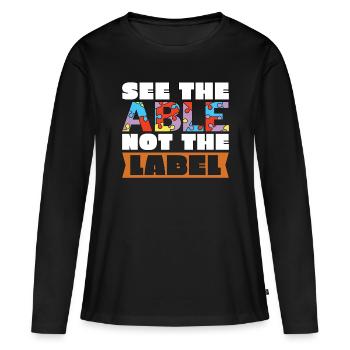 IEP Voir Le capable pas le label Éducation spécialisée - T-shirt manches longues Premium bio Femme - noir - Devant - Julia (174cm)