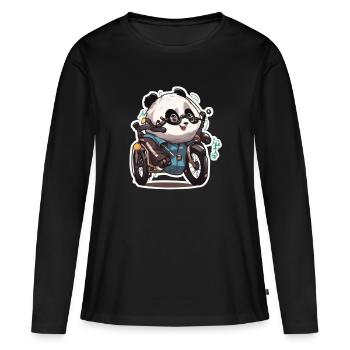 Panda Bike Panda Pandas Panda Ours - T-shirt manches longues Premium bio Femme - noir - Devant - Julia (174cm)