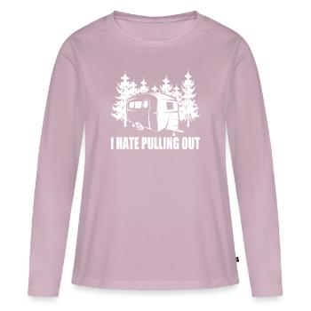 Unforgettable adventures – nature camping with humour - Women's Premium Organic Long Sleeve Shirt - dusky pink - Front - Julia (174cm)