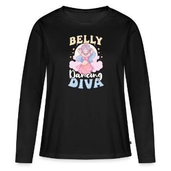 Danse du ventre Diva de danse du ventre - T-shirt manches longues Premium bio Femme - noir - Devant - Julia (174cm)