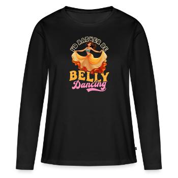 Danse du ventre Je préfère danser le ventre - T-shirt manches longues Premium bio Femme - noir - Devant - Julia (174cm)