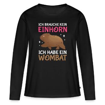 Ich habe ein Wombat Australien Beuteltier - Frauen Premium Bio Langarmshirt - Schwarz - Vorne - Julia (174cm)