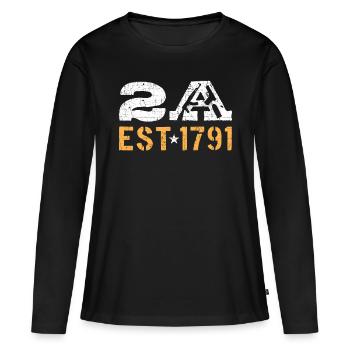 2A Est 1791 2e amendement à la Constitution - T-shirt manches longues Premium bio Femme - noir - Devant - Julia (174cm)