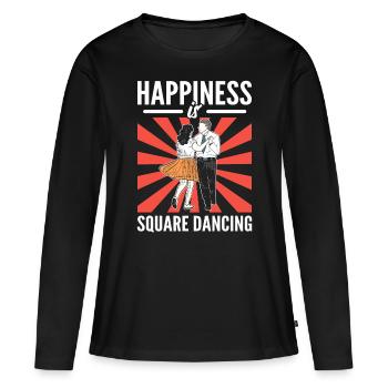 Happiness Is Square Dancing Square Dance Square - Women's Premium Organic Long Sleeve Shirt - black - Front - Julia (174cm)