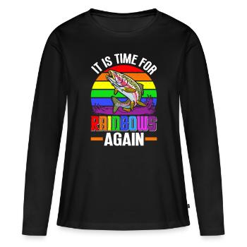 Funny Fishing Men Women - Frauen Premium Bio Langarmshirt - Schwarz - Vorne - Julia (174cm)