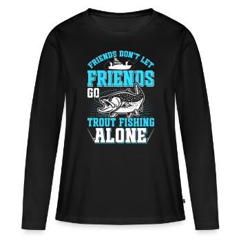 Funny Fishing Men Women - Frauen Premium Bio Langarmshirt - Schwarz - Vorne - Julia (174cm)