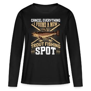Funny Fishing Men Women - Frauen Premium Bio Langarmshirt - Schwarz - Vorne - Julia (174cm)