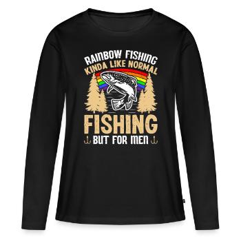 Funny Fishing Men Women - Frauen Premium Bio Langarmshirt - Schwarz - Vorne - Julia (174cm)