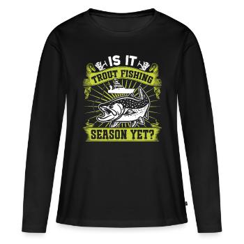 Funny Fishing Men Women - Frauen Premium Bio Langarmshirt - Schwarz - Vorne - Julia (174cm)