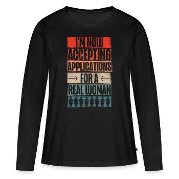 Happy Divorce Party I'm Now - Frauen Premium Bio Langarmshirt - Schwarz - Vorne - Julia (174cm)