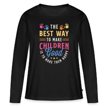Childcare Worker The Best Way To Make Babysitting - Frauen Premium Bio Langarmshirt - Schwarz - Vorne - Julia (174cm)