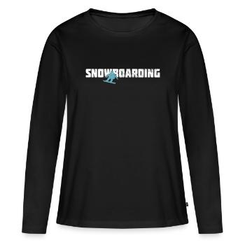 Snowboarding - Frauen Premium Bio Langarmshirt - Schwarz - Vorne - Julia (174cm)