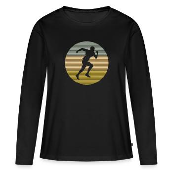 Faire du jogging - T-shirt manches longues Premium bio Femme - noir - Devant - Julia (174cm)