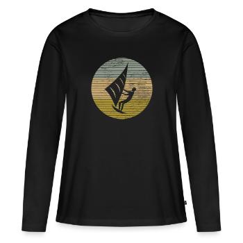 Kite - Women's Premium Organic Long Sleeve Shirt - black - Front - Julia (174cm)