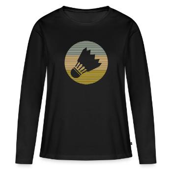Volant - T-shirt manches longues Premium bio Femme - noir - Devant - Julia (174cm)