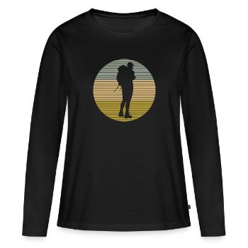 Bergsteigen - Frauen Premium Bio Langarmshirt - Schwarz - Vorne - Julia (174cm)