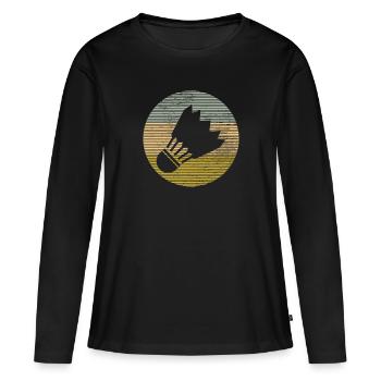 Volant - T-shirt manches longues Premium bio Femme - noir - Devant - Julia (174cm)