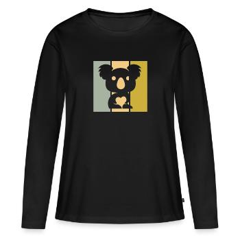 Koala - Frauen Premium Bio Langarmshirt - Schwarz - Vorne - Julia (174cm)