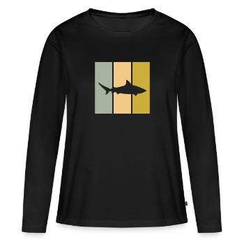 Shark - Women's Premium Organic Long Sleeve Shirt - black - Front - Julia (174cm)