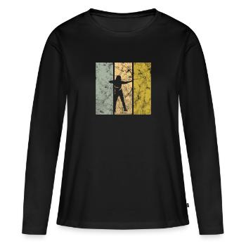 Archerie - T-shirt manches longues Premium bio Femme - noir - Devant - Julia (174cm)