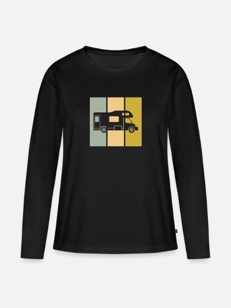 Camping - Frauen Premium Bio Langarmshirt - Schwarz
