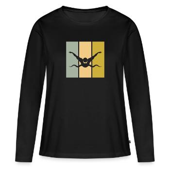 Nager - T-shirt manches longues Premium bio Femme - noir - Devant - Julia (174cm)