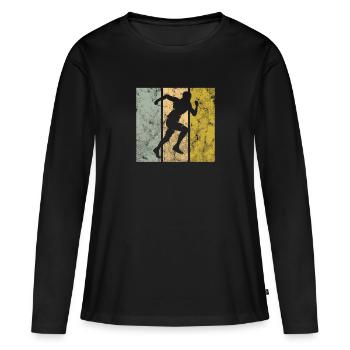 Faire du jogging - T-shirt manches longues Premium bio Femme - noir - Devant - Julia (174cm)