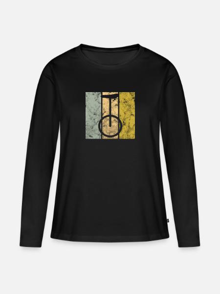 Einrad - Frauen Premium Bio Langarmshirt - Schwarz