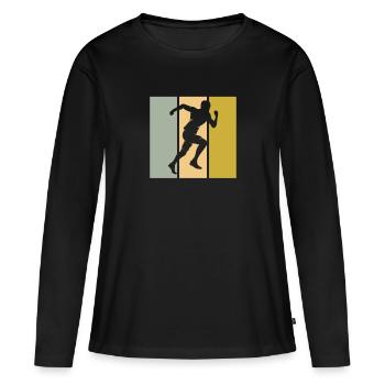 Faire du jogging - T-shirt manches longues Premium bio Femme - noir - Devant - Julia (174cm)