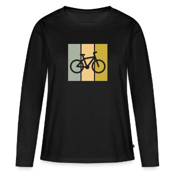 Bicyclette - T-shirt manches longues Premium bio Femme - noir - Devant - Julia (174cm)