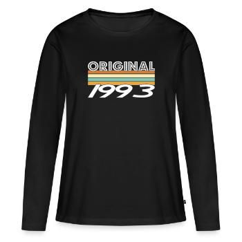 Original 1993 - T-shirt manches longues Premium bio Femme - noir - Devant - Julia (174cm)