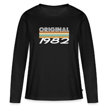 Original 1982 - T-shirt manches longues Premium bio Femme - noir - Devant - Julia (174cm)
